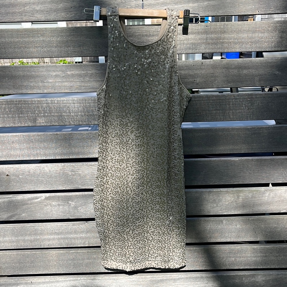 Hollister Beige sequined bodycon mini dress Size xs